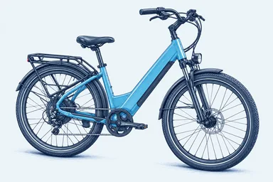 Stylized illustration of Lectric XPress2 Cruiser — Step-Thru Raindrop Blue U.S.