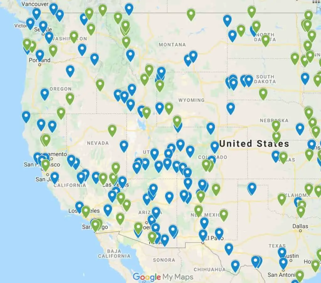 Map of Where to Ride an Electric Mountain Bike on Federal Land