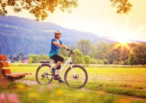 Riding an electric bike